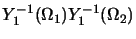 $\displaystyle Y_1^{-1}(\Omega_1) Y_1^{-1}(\Omega_2)$