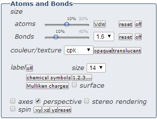 section atomes et liaisons dans OrbiMol