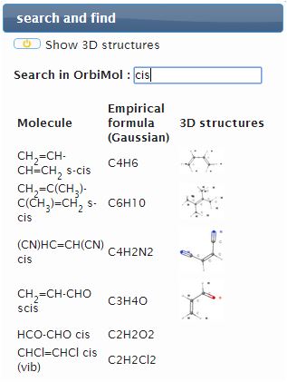 recherche dans OrbiMol