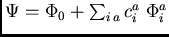 $ \Psi = \Phi_0 + \sum_{i 
a} c_i^a \Phi_i^a $