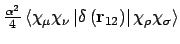 $\frac{\alpha^2}{4}\left<\chi_{\mu}\chi_{\nu}\left\vert\delta\left({\mathbf
r}_{12}\right)\right\vert\chi_{\rho}\chi_\sigma\right>$