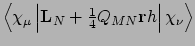 $\left<\chi_{\mu}\left\vert{\bf L}_N + \frac{1}{4}Q_{MN}{\bf
r}h\right\vert\chi_{\nu}\right>$