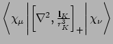 $\left<\chi_{\mu}\left\vert\left[\nabla^2,\frac{{\bf
l}_K}{r_{K}^{3}}\right]_+\right\vert\chi_{\nu}\right>$