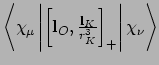 $\left<\chi_{\mu}\left\vert\left[{\mathbf l}_O,\frac{{\bf
l}_K}{r_{K}^{3}}\right]_+\right\vert\chi_{\nu}\right>$