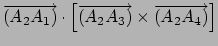 $\overrightarrow{\left(A_{2}A_{1}\right)}\cdot\left[\overrightarrow{\left(A_{2}A_{3}\right)}\times\overrightarrow{\left(A_{2}A_{4}\right)}\right]$