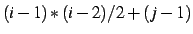 $(i-1)*(i-2)/2+(j-1)$