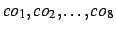 $co_1,co_2,\ldots,co_8$