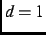 $d=1$