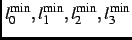 $l^{\text{min}}_0,l^{\text{min}}_1,l^{\text{min}}_2,l^{\text{min}}_3$