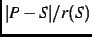 $\vert P-S\vert/r(S)$