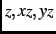 $z, xz, yz$