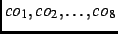 $co_1,co_2,\ldots,co_8$
