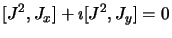 $\displaystyle \lbrack J^2, J_x\rbrack + \imath
\lbrack J^2, J_y\rbrack = 0$