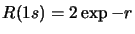 $\displaystyle R(1s)=2\exp{-r}$