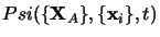 $Psi(\lbrace {\mathbf X}_A\rbrace, \lbrace {\mathbf
x}_i\rbrace, t)$